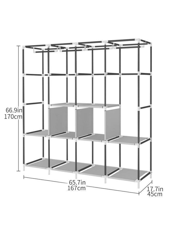 Big Bedroom Wardrobe Can Organize Bookshelves, Stable, Modern, Minimalist,With Hangers And Steel Pipes For Storing Clothes,Used For Renting Apartments,Decoration,Autumn Decoration,Holiday Decoration,Room Decoration,Home Decoration - Image 4